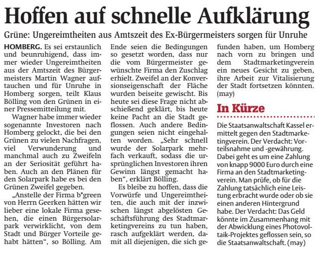 Hoffen auf schnelle Aufklärung